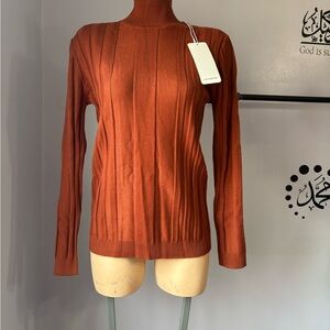 Women's Rust Turtleneck Sweater